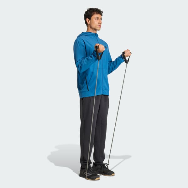 Blue D4T WORKOUT FULL-ZIP HOODIE