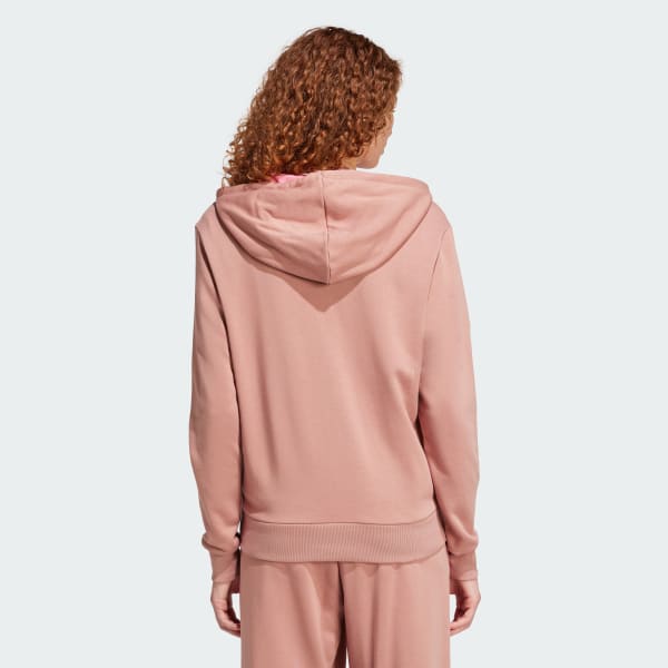 Rosa Buzo con capucha Essentials Color Pop de felpa francesa y cierre frontal