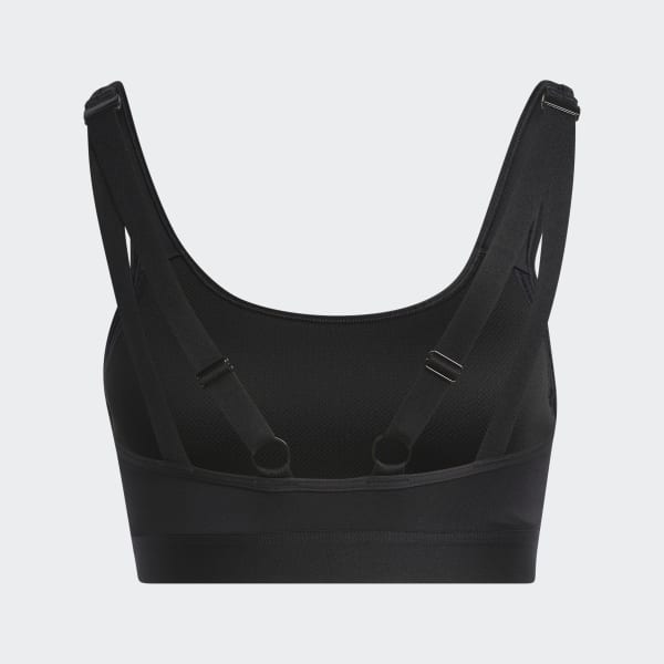 Black High Intensity Shockproof Sports Bra, Back Strap Design