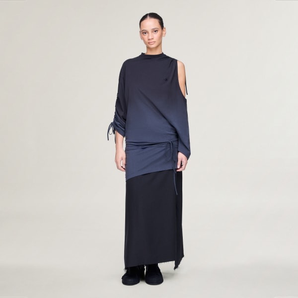 Siyah Y-3 DIP DYE BÜZGÜLÜ DRAPE TİŞÖRT