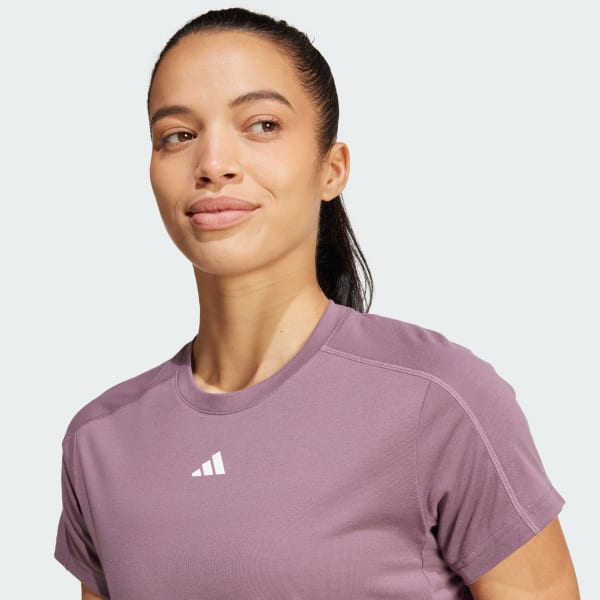 Purple AEROREADY Train Essentials Minimal Branding Crewneck Tee