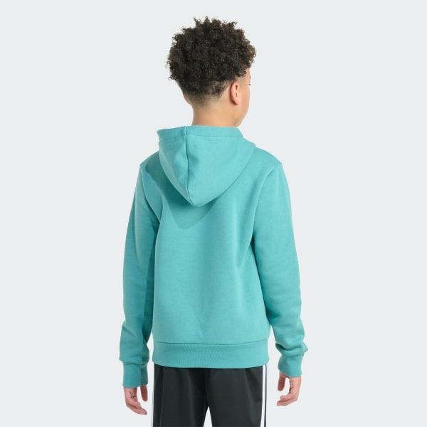 Green Long Sleeve Essential Big Logo Fleece Pullover Hoodie

