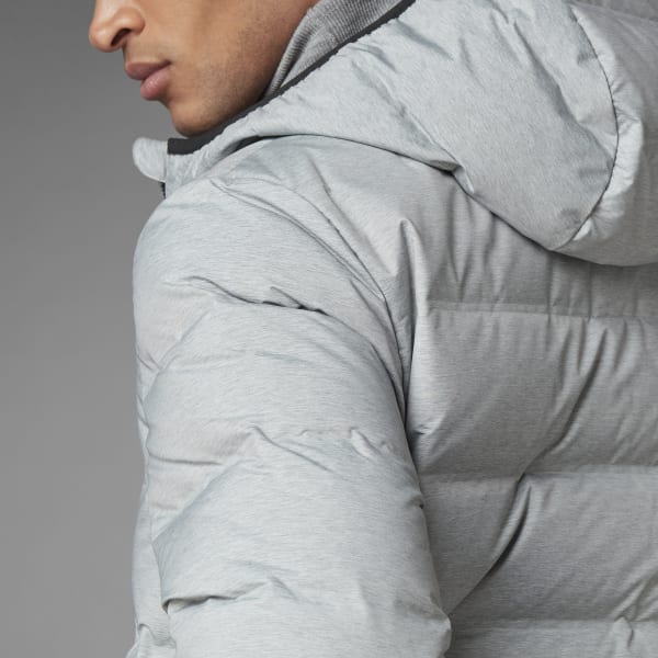 adidas Helionic Melange Hooded Down Jacket - Grey