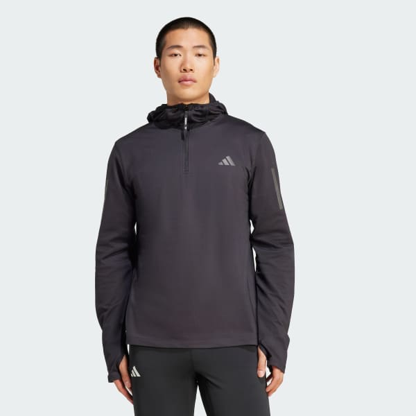adidas Bluza z kapturem Own The Run Winterized Hooded Half-Zip
