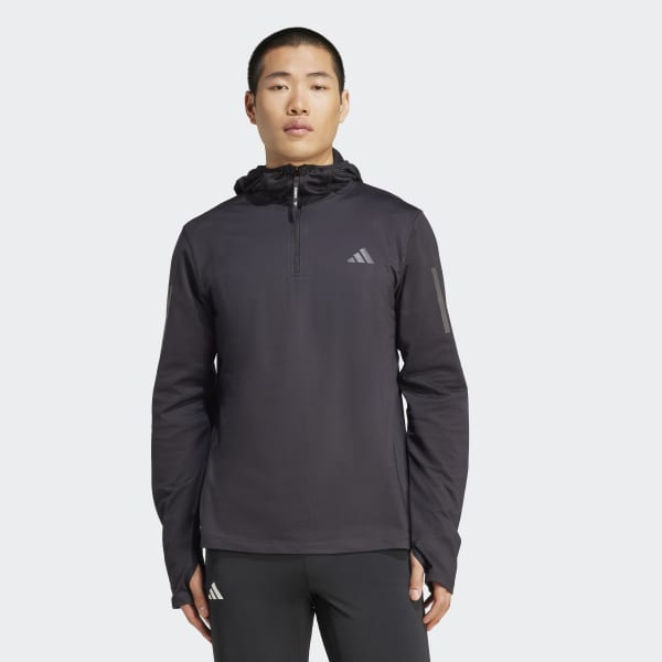 adidas Own The Run Winterized Hooded Half-Zip - Black | Free