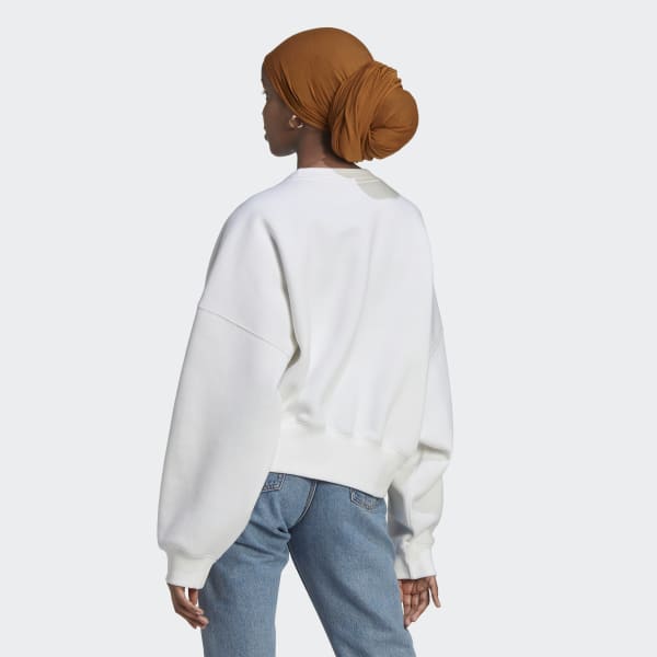 Blanc Sweat-shirt ras-du-cou Trèfle Real Madrid Essentials BV833