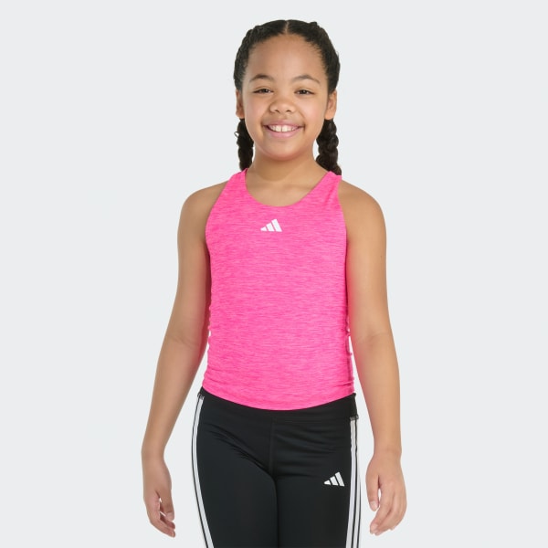 Pink Sleeveless Mélange Training Tank

