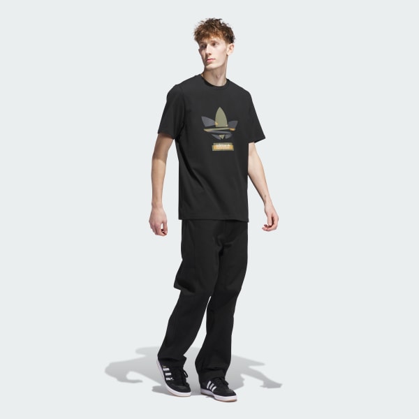 Black Skateboarding Trefoil Tee