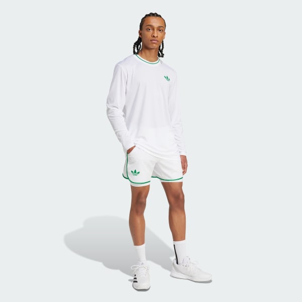 Putih Tee Lengan Panjang Tenis Pro Climacool