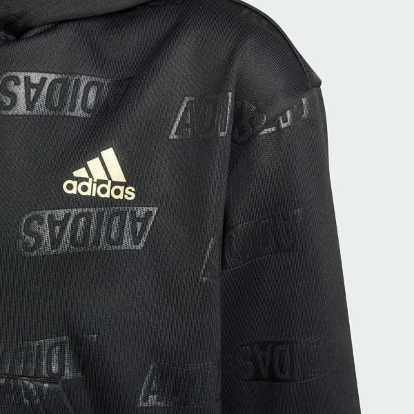 Black Brand Love Gold Debossed Hoodie Kids