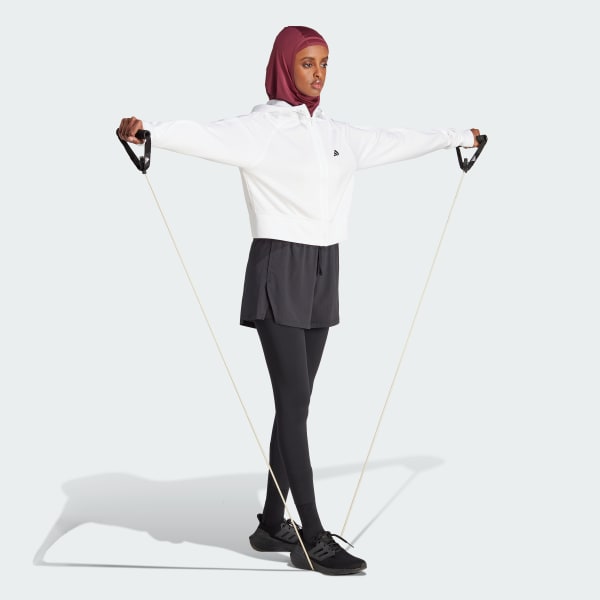 Λευκό AEROREADY Game and Go Full-Zip Hooded Fleece Jacket