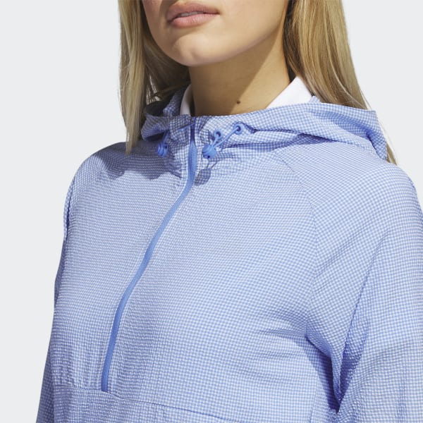 Bleu Sweat-shirt à capuche de golf à zip 1/4 Seersucker