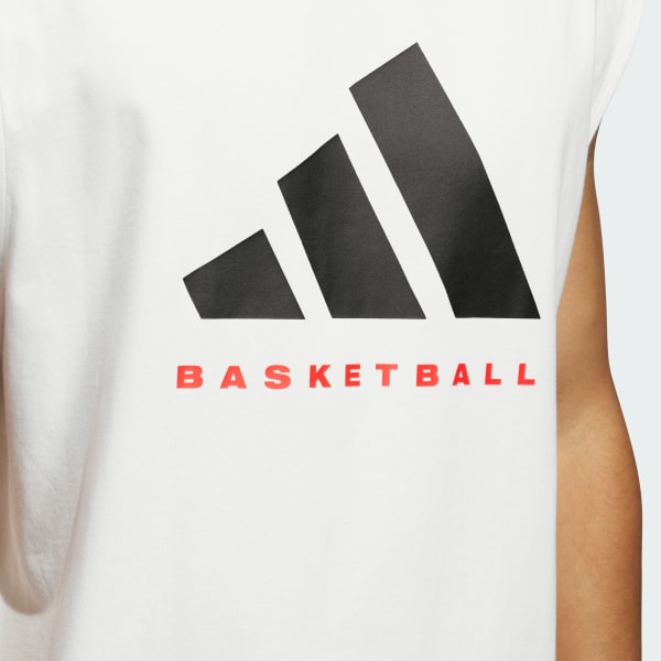adidas Basketball Sleeveless Tee (Gender Neutral) - White