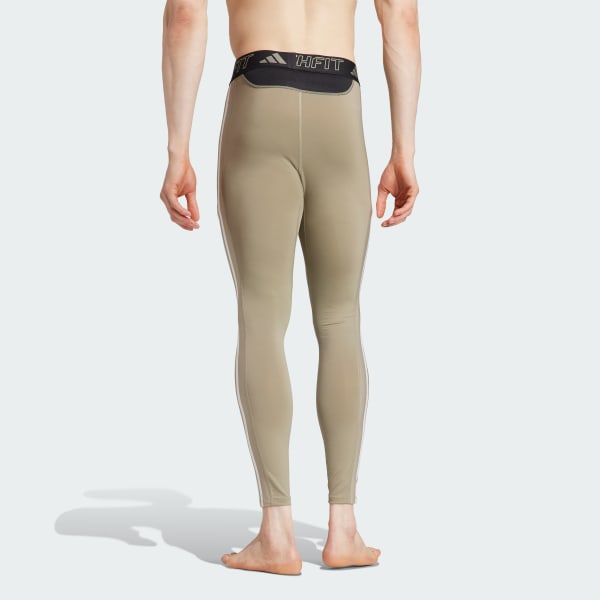 Green Techfit 3-Stripes Training Long Tights