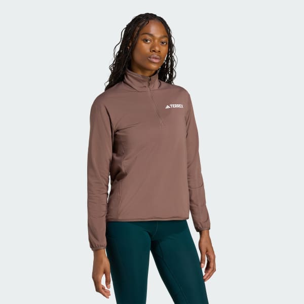 Brown Terrex Multi CLIMAWARM Half-Zip Tech Fleece Jacket