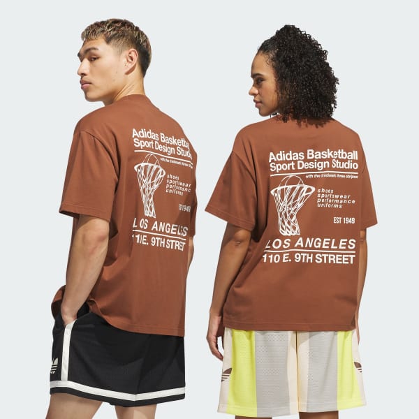 Marrom Camiseta Estampada adidas Sport Design Studio Store