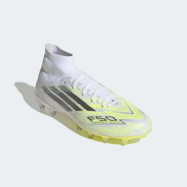 Blanc Chaussure de football femmes F50 SPARKFUSION PRO Mid Cut Terrain souple / Terrain synthétique