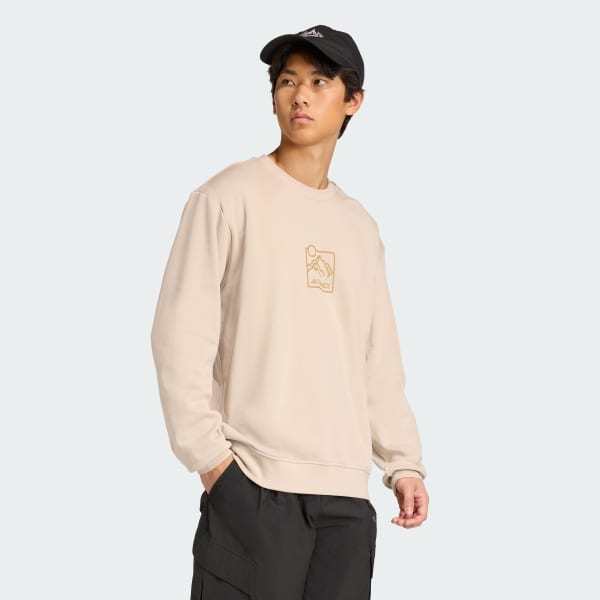 Beige Polerón Terrex Estampado Cuello Redondo
