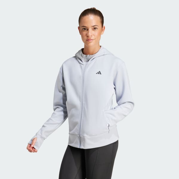 adidas Designed Training Full-Zip Hooded Genser Grå adidas