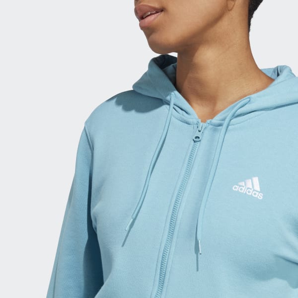 Niebieski Essentials Linear Full-Zip French Terry Hoodie