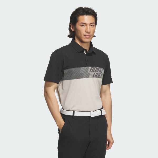 Black COLOR BLOCK SHORT SLEEVE POLO SHIRT