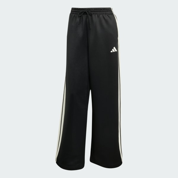 H401*adidas アディダス☆ストライプ☆トラックパンツ☆黒ブラック adidas ☆アディダス スポーツウェア ジャージ ロングパンツ