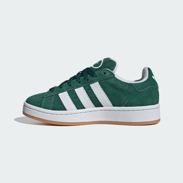 White adidas sneakers with green back cheap