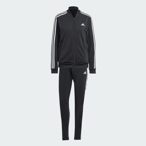 adidas Essentials 3-Stripes Tracksuit - Black | adidas UK