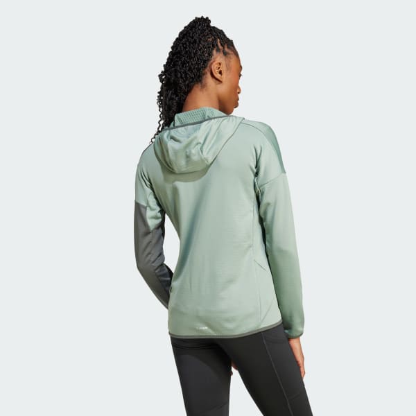 Green Terrex Xperior Climawarm Light Fleece Hooded Jacket