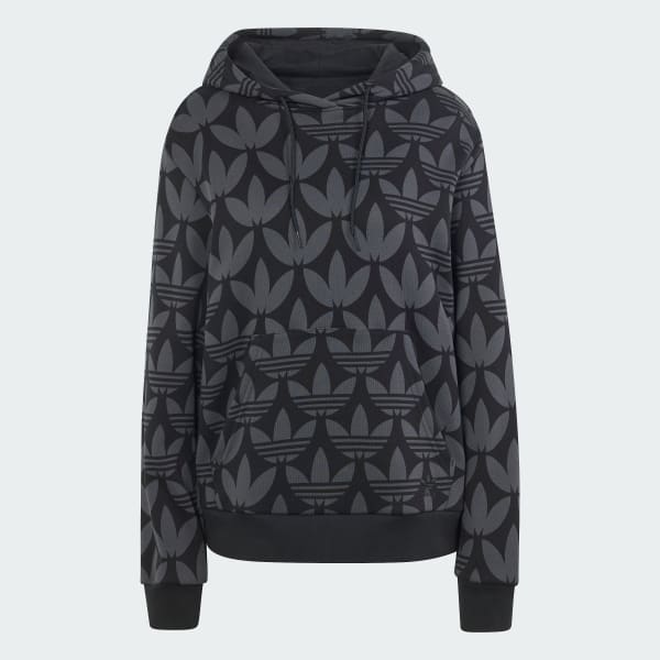 Adidas black and store white trefoil hoodie