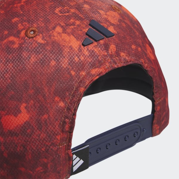 Red 3-Stripes Printed Tour Golf Hat