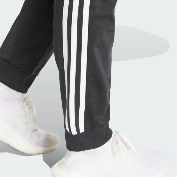 Czerń Primegreen Essentials Warm-Up Slim Tapered 3-Stripes Track Pants