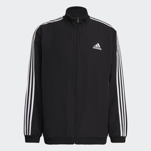 Zwart AEROREADY Essentials Regular-Fit 3-Stripes Trainingspak