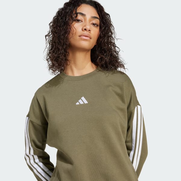 Essentials 3-Stripes Fleece Sweatshirt