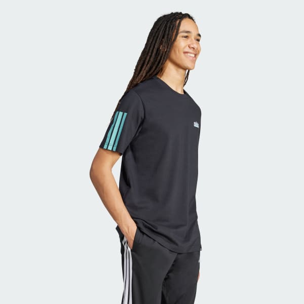 Preto Camiseta Estampada Color Script