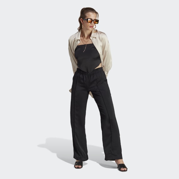Noir Pantalon en satin Premium Essentials