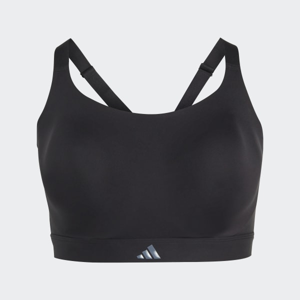 Svart Tailored Impact Luxe Training High-Support Bra (Plus Size)