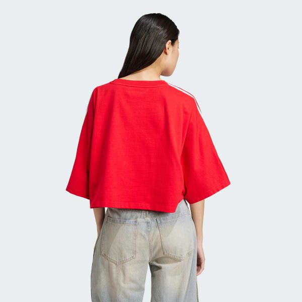 สีแดง เสื้อยืดโอเวอร์ไซส์ทรงบ็อกซี Adilenium Season 3