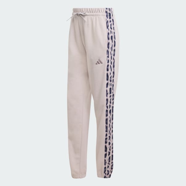 Purpura Pantalón Seasonal Essentials Leopard Print de Tela French Terry 3 Tiras