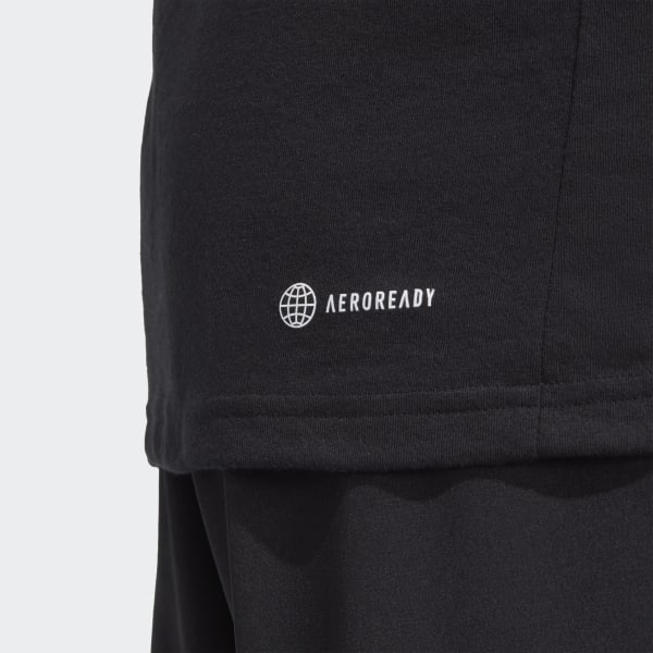 Đen Áo Thun Tập Luyện Logo Seasonal Train Essentials