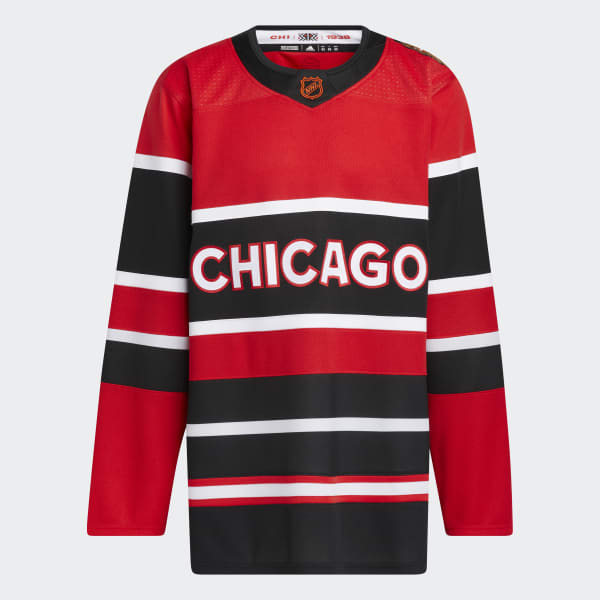 Chicago Blackhawks adidas Reverse Retro Pullover Hoodie - Black/Red