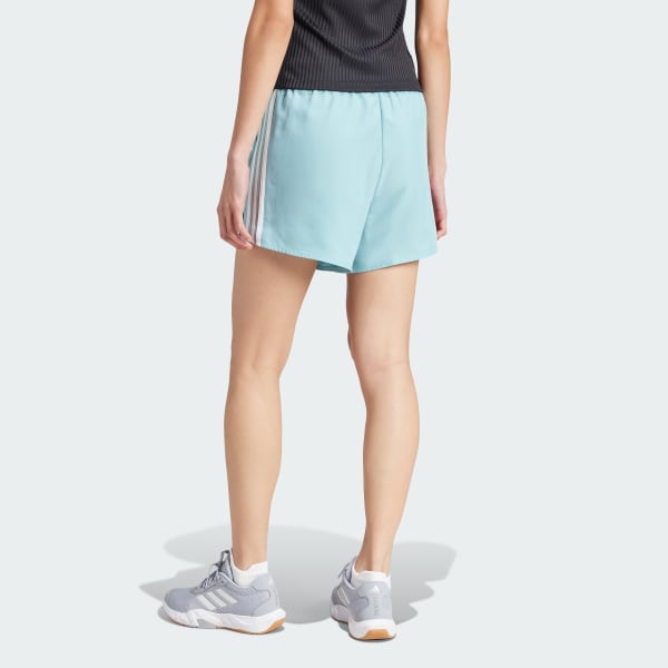 Turquoise 3-Stripes High-Rise Shorts
