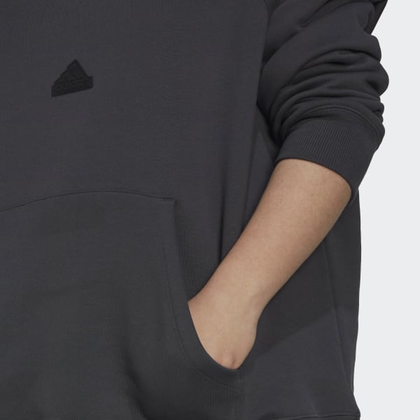 Cinzento Camisola com Capuz Oversize (Plus Size)