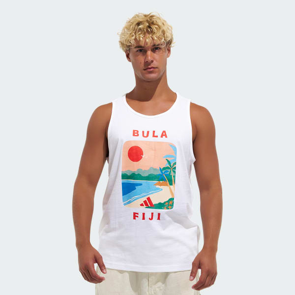 White FIJI POSTER TNK