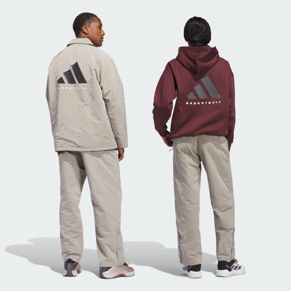 Beige adidas Basketball Woven kønsneutrale bukser