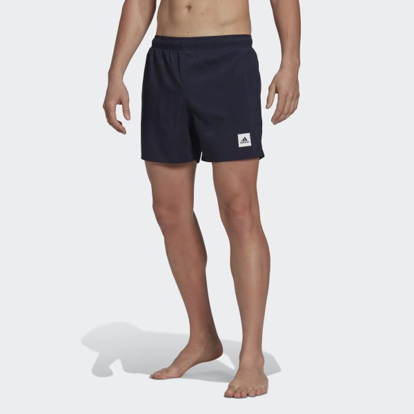 Blue Short Length Solid Swim Shorts