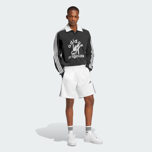 Negro Polera con Cuello de Rugby