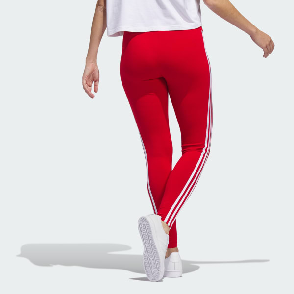 Red 3-Stripes Leggings