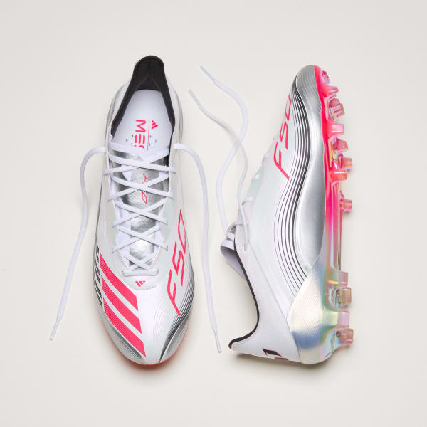 adidas F50 Messi Elite Firm Ground Cleats - White | Free