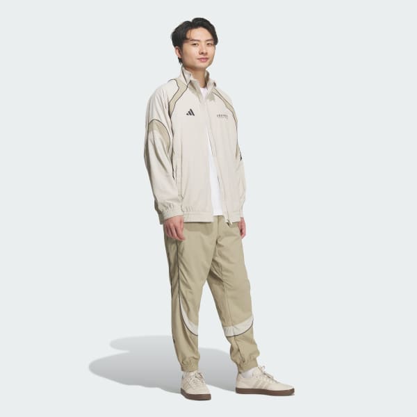 ブラウン BRAND LOVE  ルーズフィット ライトウーブン フルレングス エラスティックカフ パンツ